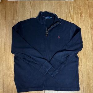 Ralph Lauren Navy Quarter Zip-Up Sweater